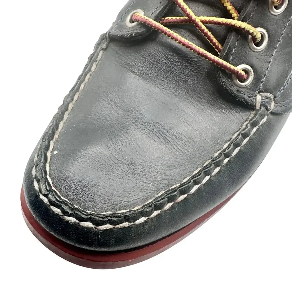 Sebago | Men | Campsides Black Smooth Leather Casual Boat Shoes | Size 8